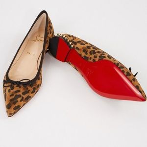 Christian Louboutin Spiked Suede Flat